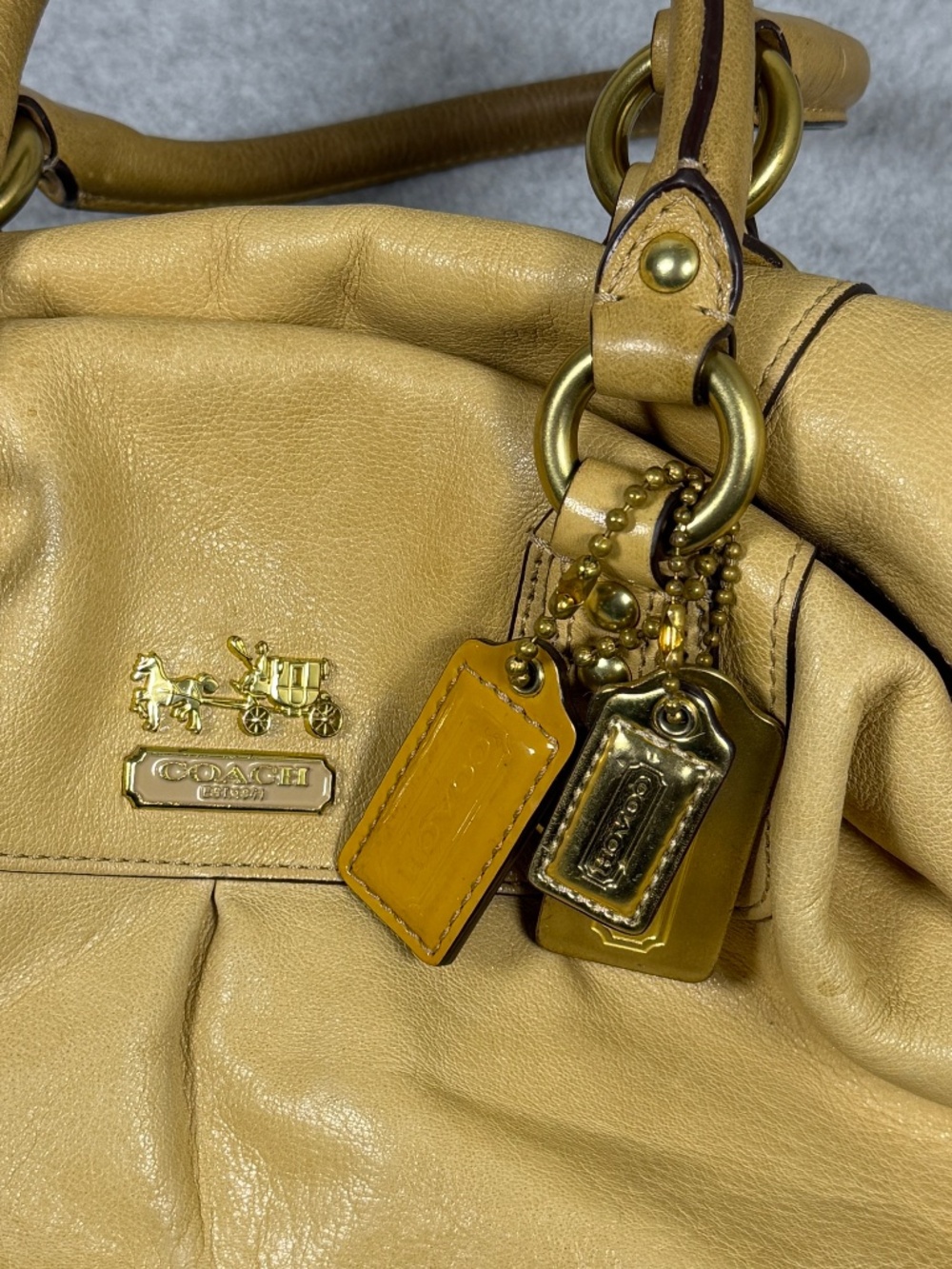 Coach Madison Sabrina Tan Leather Convertible Satchel Shoulder Bag 12937 Y2K - Picture 2 of 13